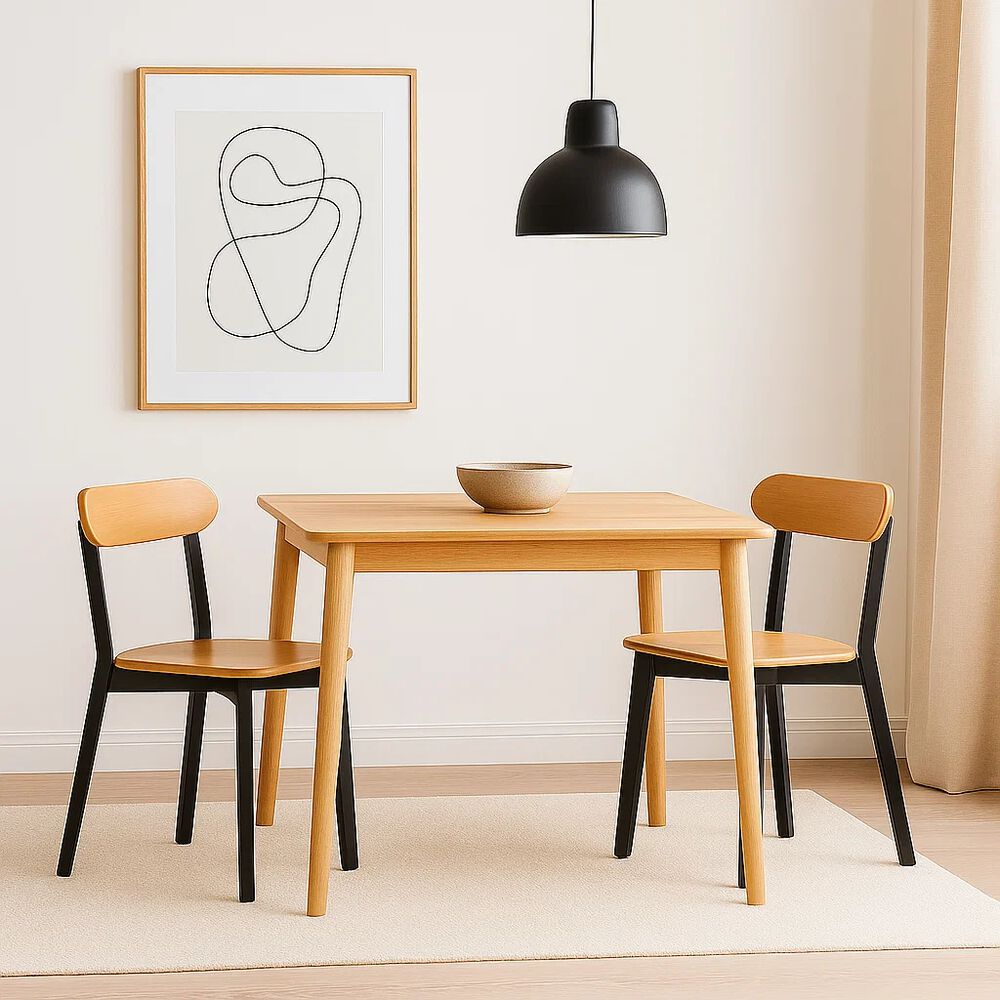 Pack De 2 Sillas Fresno De Madera - Negra image number 2.0