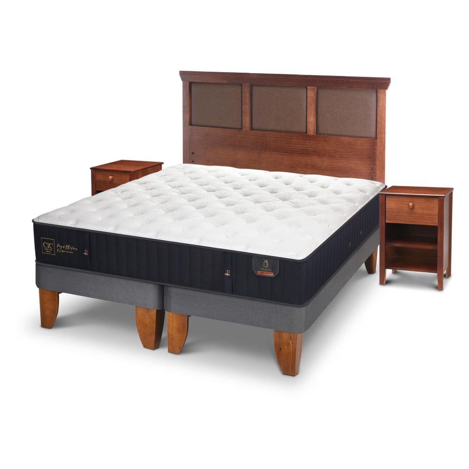 Cama Europea Cic Premium / King / Base Dividida + Set De Maderas image number 1.0