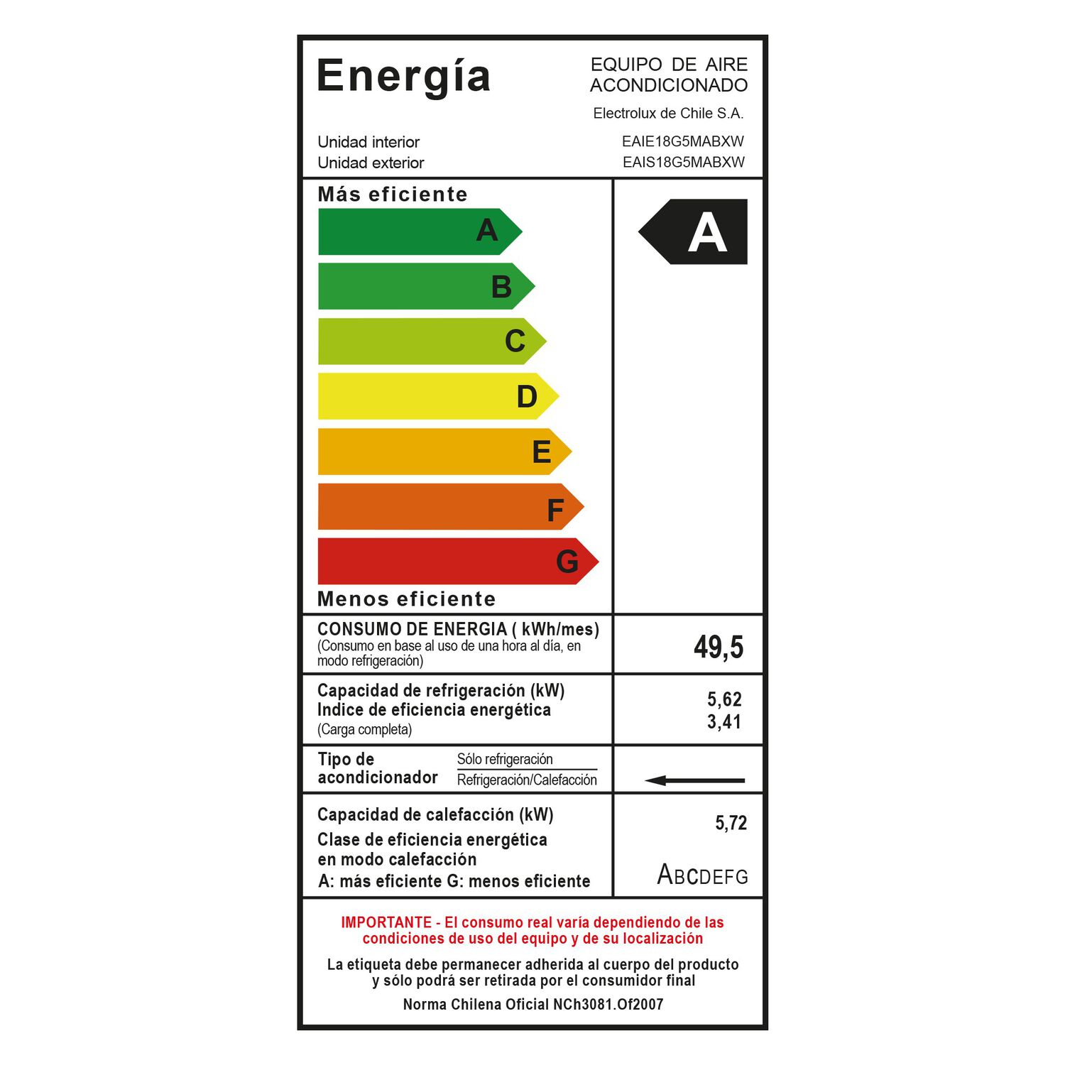Aire Acondicionado Efficient Inverter 18000 Btu - Electrolux image number 13.0