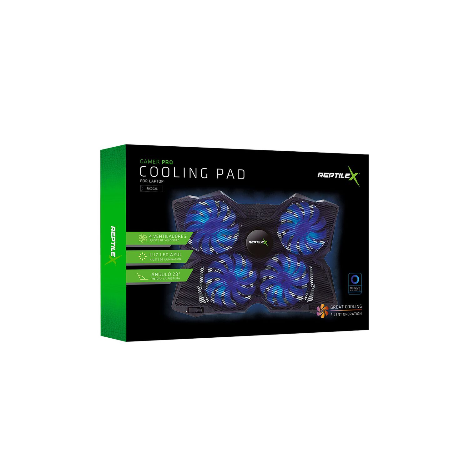 Ventilador Para Notebook Gamer Reptilex 4 Aspas Rx0026 17" image number 7.0