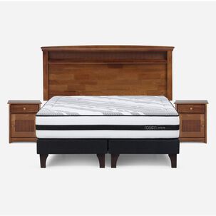 Cama Europea Rosen Driven / 2 Plazas / Base Dividida + Set De Maderas Veneto