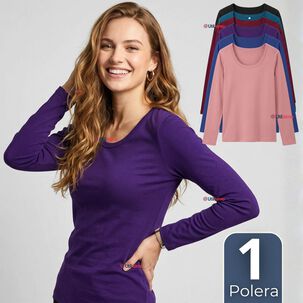 Camiseta Polera Bamb&uacute; Primera Capa Manga Larga Colores Surtidos Mujer
