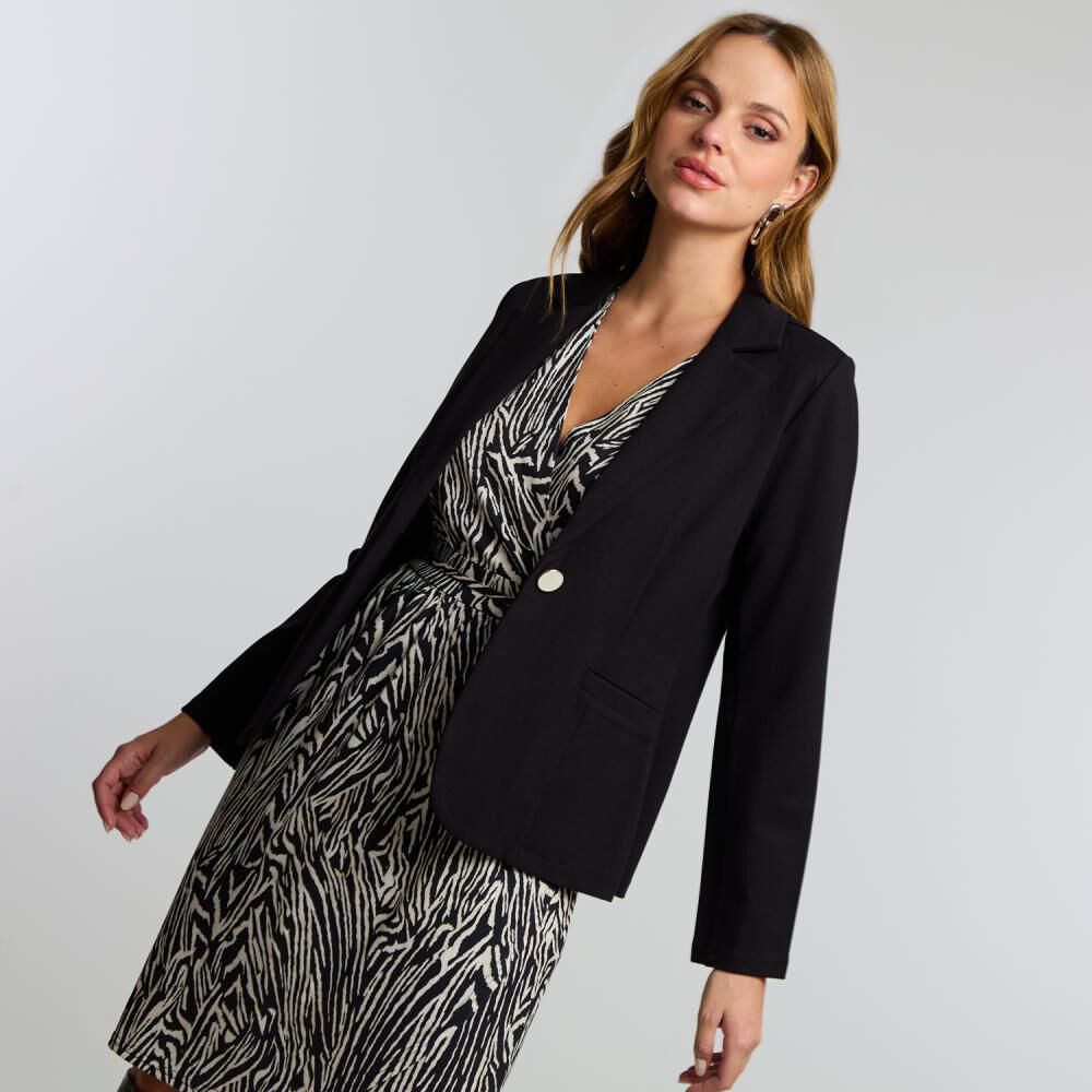 Blazer Sastrero Spandex Cuello Solapa Mujer Kimera image number 2.0