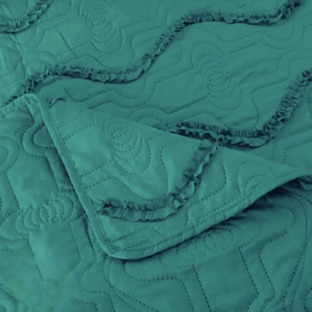 Cubrecama Bordado Premiun King. Verde image number 2.0