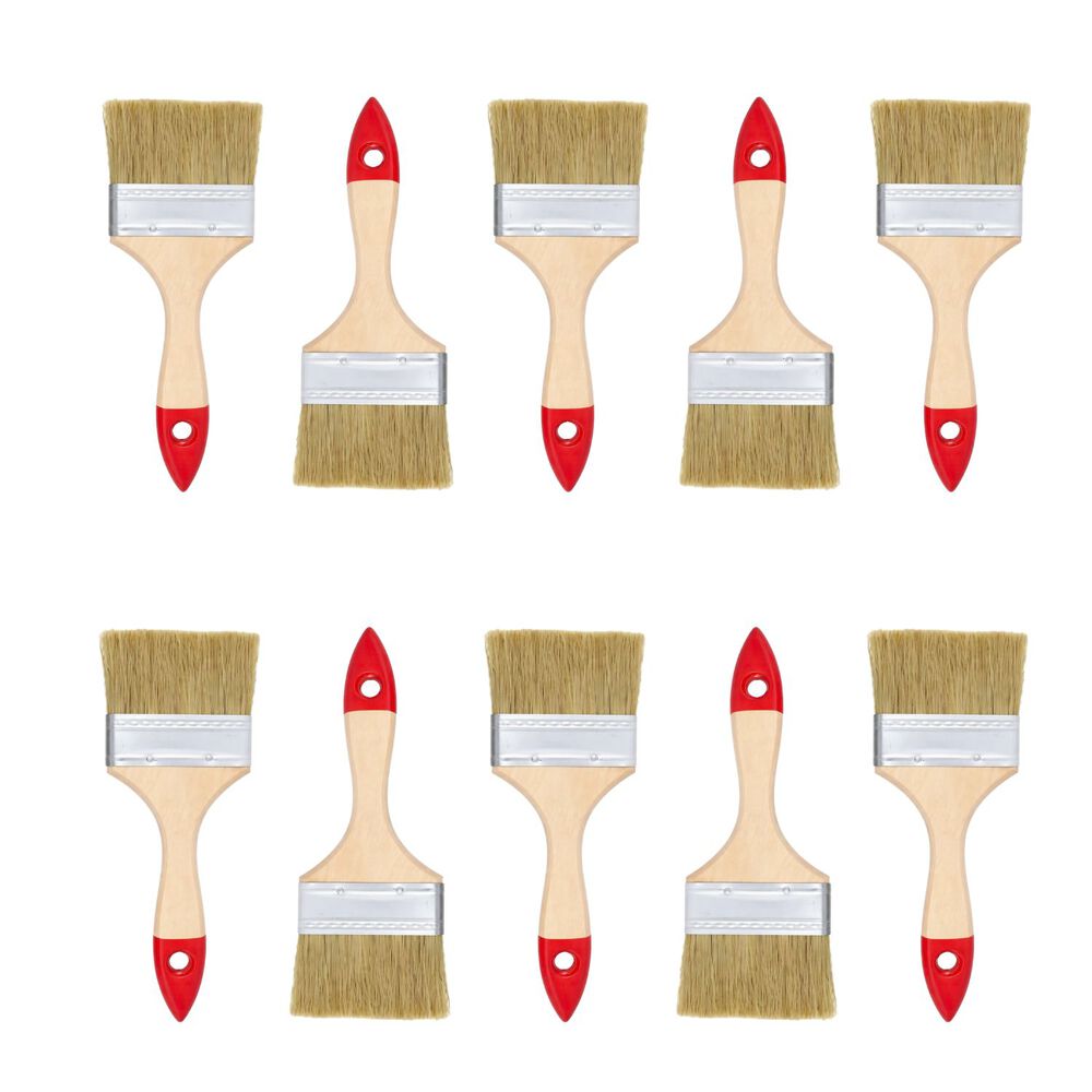 Set 10 Brocha Mango Madera 4 Pulgadas Para Pintura Pintar image number 0.0