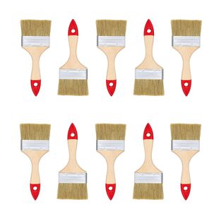 Set 10 Brocha Mango Madera 4 Pulgadas Para Pintura Pintar