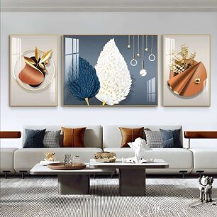 Set De 3 Cuadros Decorativos Hogar Aluminio Modelo Aa