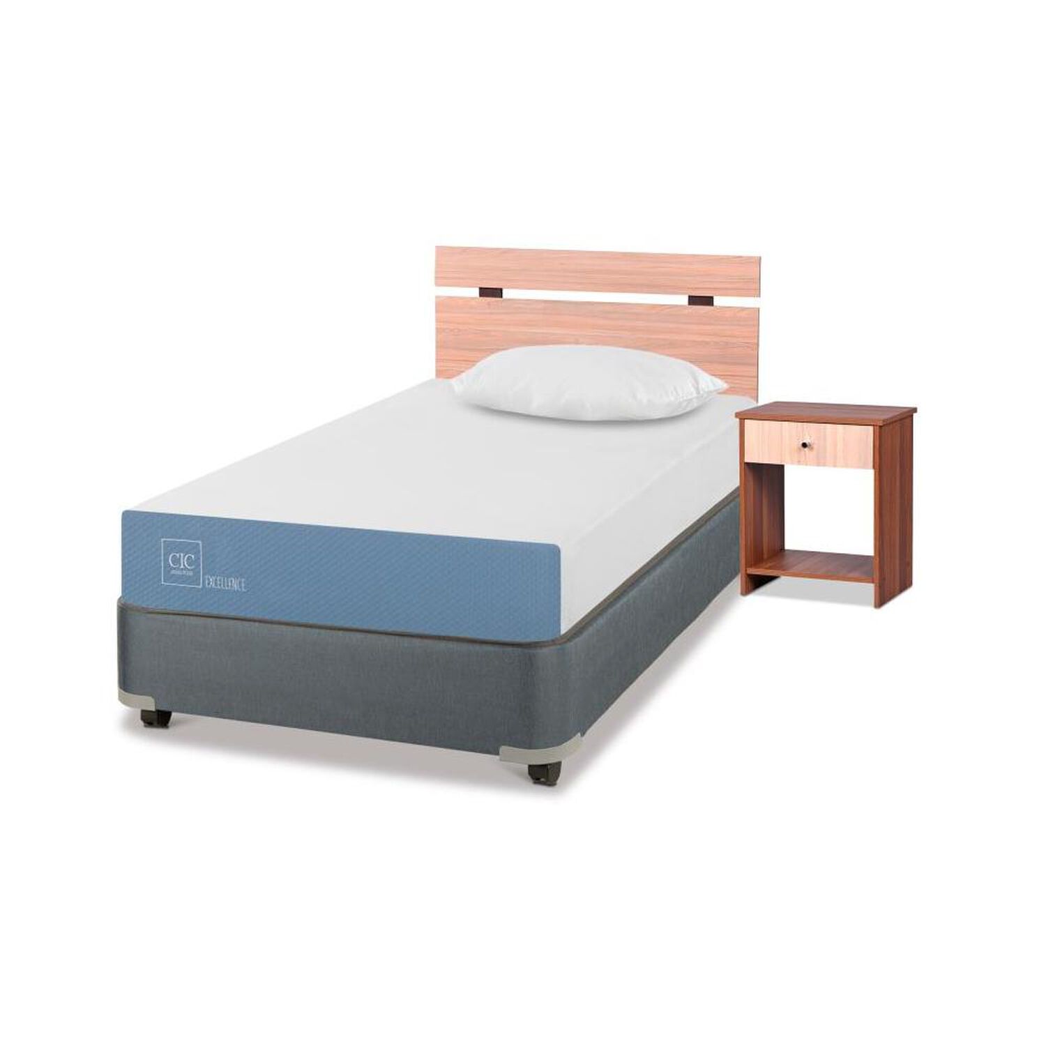 Cama Americana Cic Excellence / 1.5 Plazas / Base Normal + Set de Maderas image number 1.0