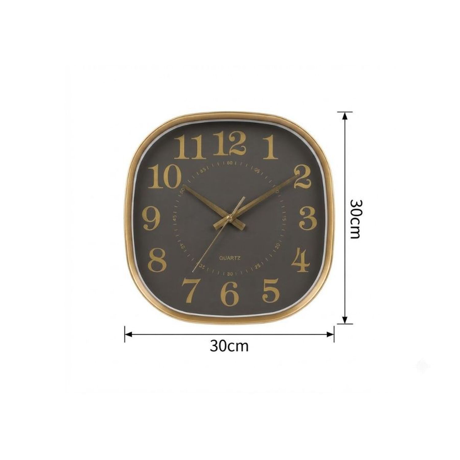 Reloj De Pared Mural Minimalista Cuadrado Anal&oacute;gico Marron image number 2.0
