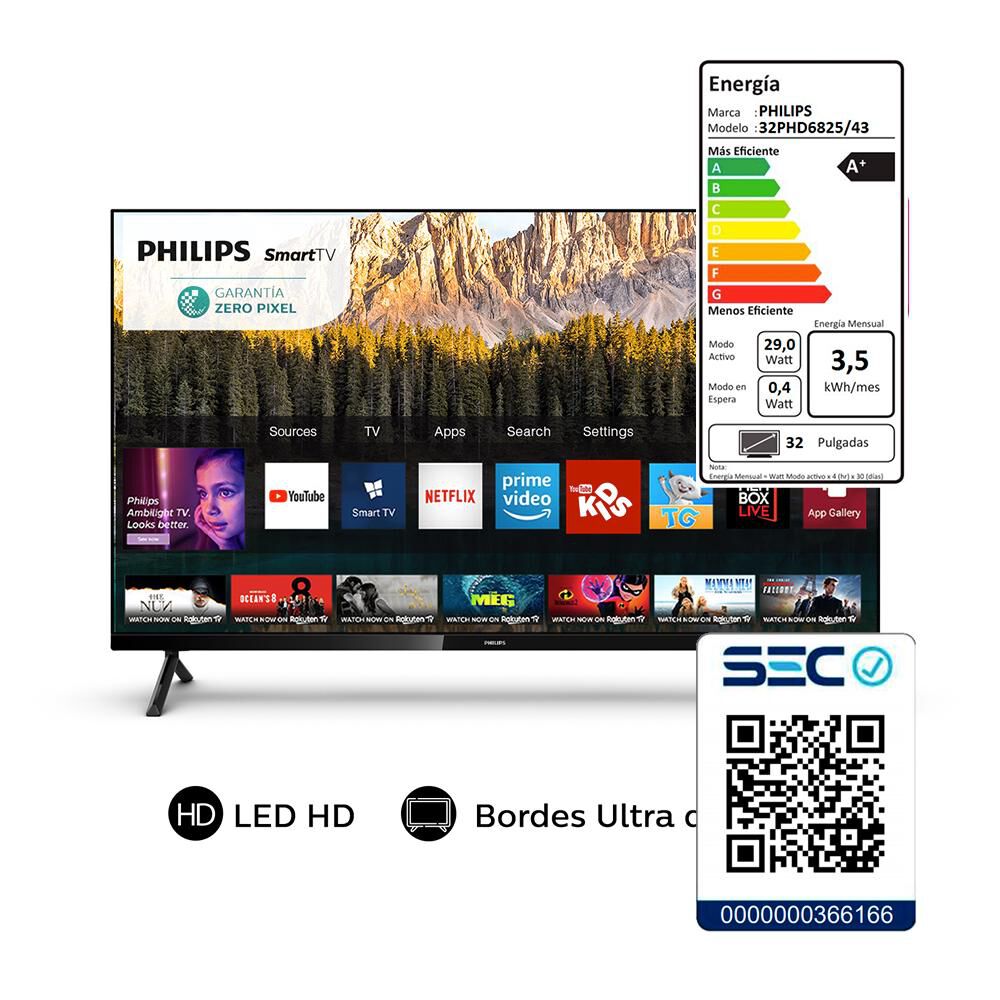 Led 32" Philips 32PHD6825 / HD / Smart TV image number 7.0