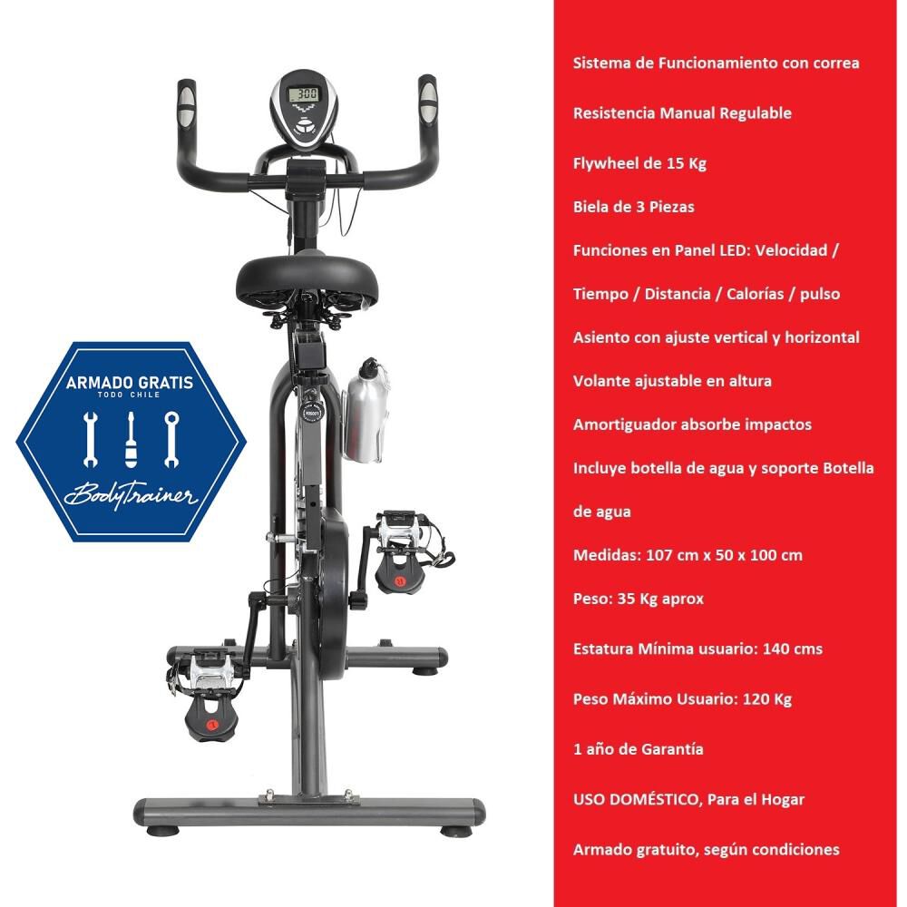 Bicicleta Spinning De Correa Bodytrainer Spn 450b image number 1.0