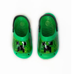 Sandalia Niño Creeper Pixeles Minecraft Verde