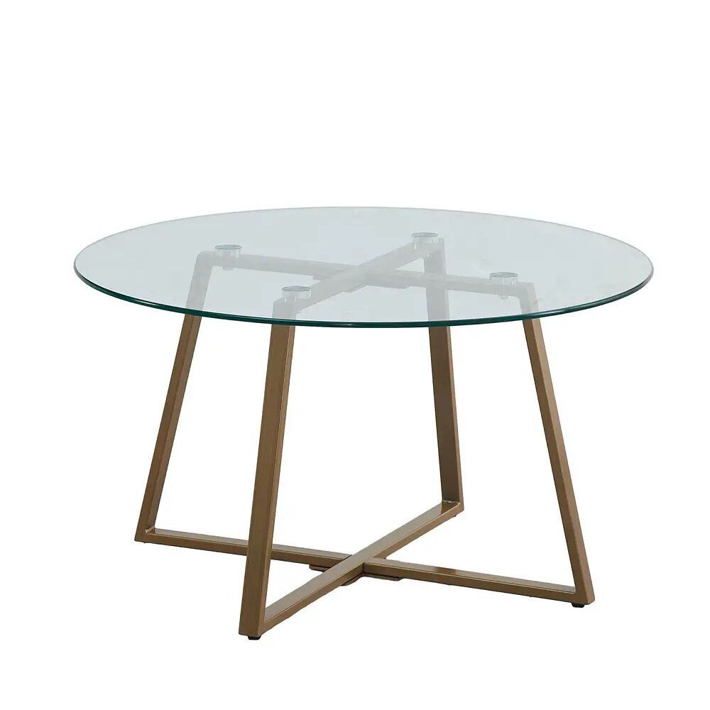 Mesa De Centro Para Living De Vidrio Y Metal 80cm image number 1.0