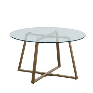 Mesa De Centro Para Living De Vidrio Y Metal 80cm