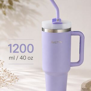 Termo Big Mug 1.2 Litros Acero Inoxidable Con Sorbete Marca Halten Color Morado