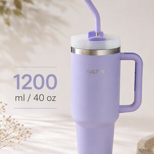 Termo Big Mug 1.2 Litros Acero Inoxidable Con Sorbete Marca Halten Color Morado