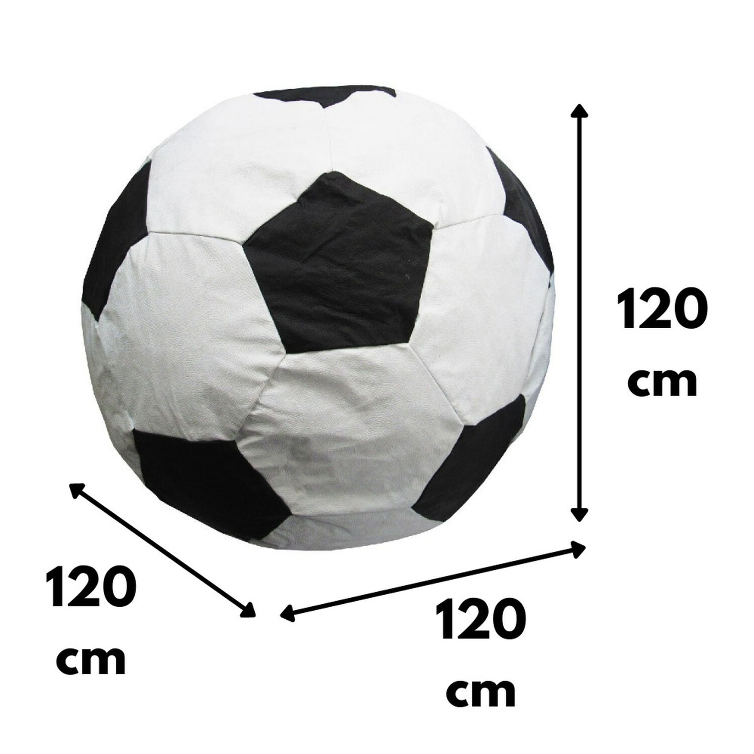 Pouf Pera F&uacute;tbol Eco Cuero 120x120x120 Cm M&aacute;xima Design image number 0.0