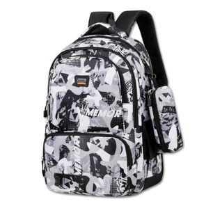 Mochila Escolar Juvenil Y Universitario 45cm Diseño Camuflaje Gray Unisex