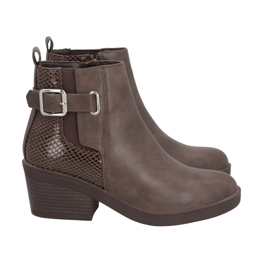 Botin Casual Mujer Caf&eacute; Taco Medio Harper Police image number 2.0
