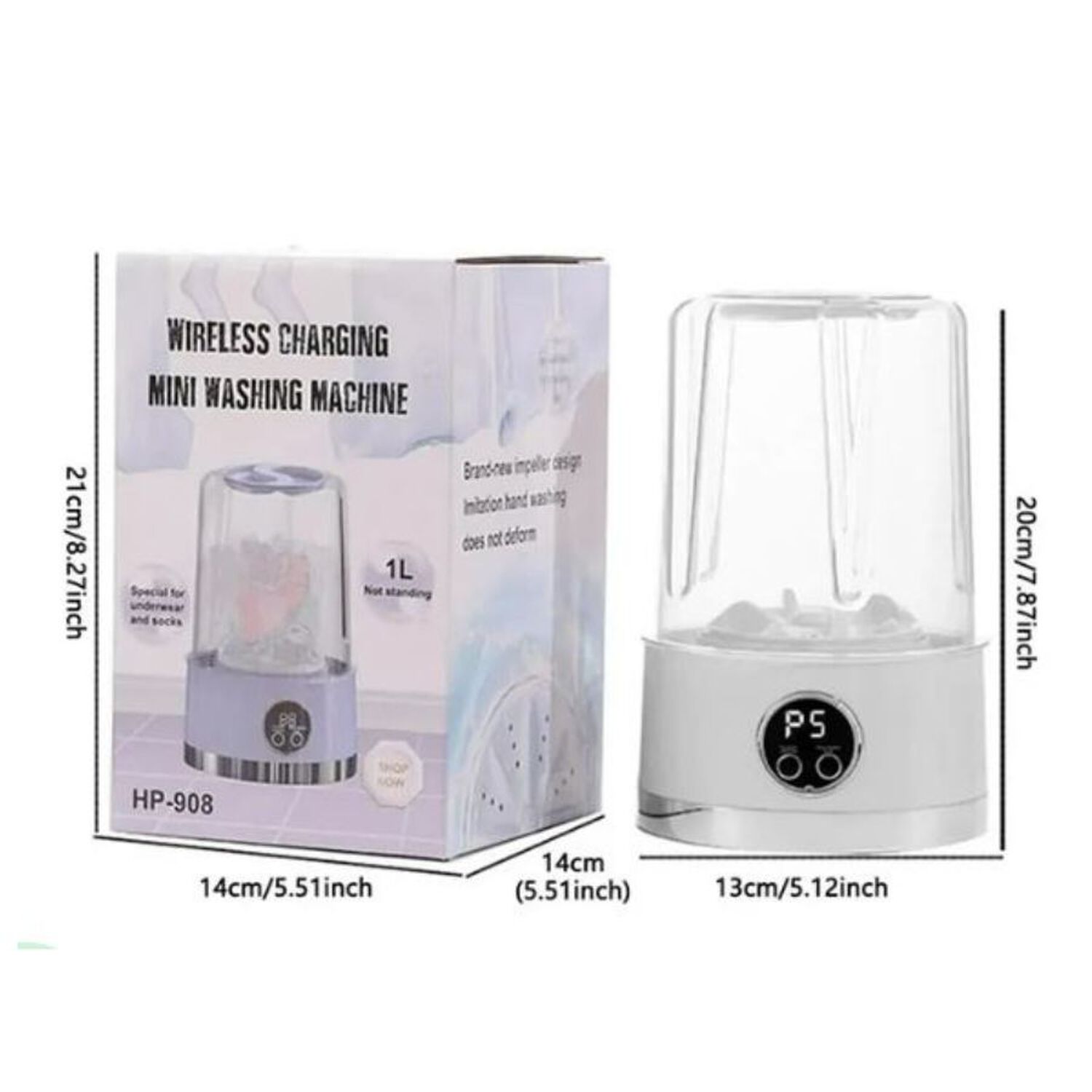 Mini Lavadora Port&aacute;til Inal&aacute;mbrica Recargable Usb 1l image number 3.0