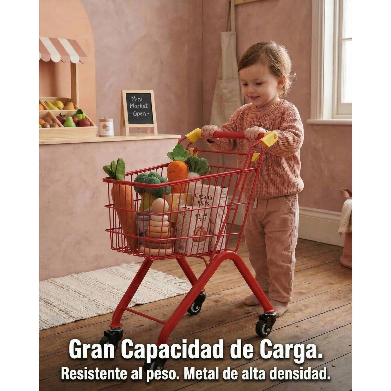 Carro De Supermercado Infantil De Metal Juguete image number 13.0