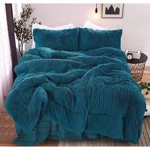Cubrecama Peludo 2 Plazas - Turquesa