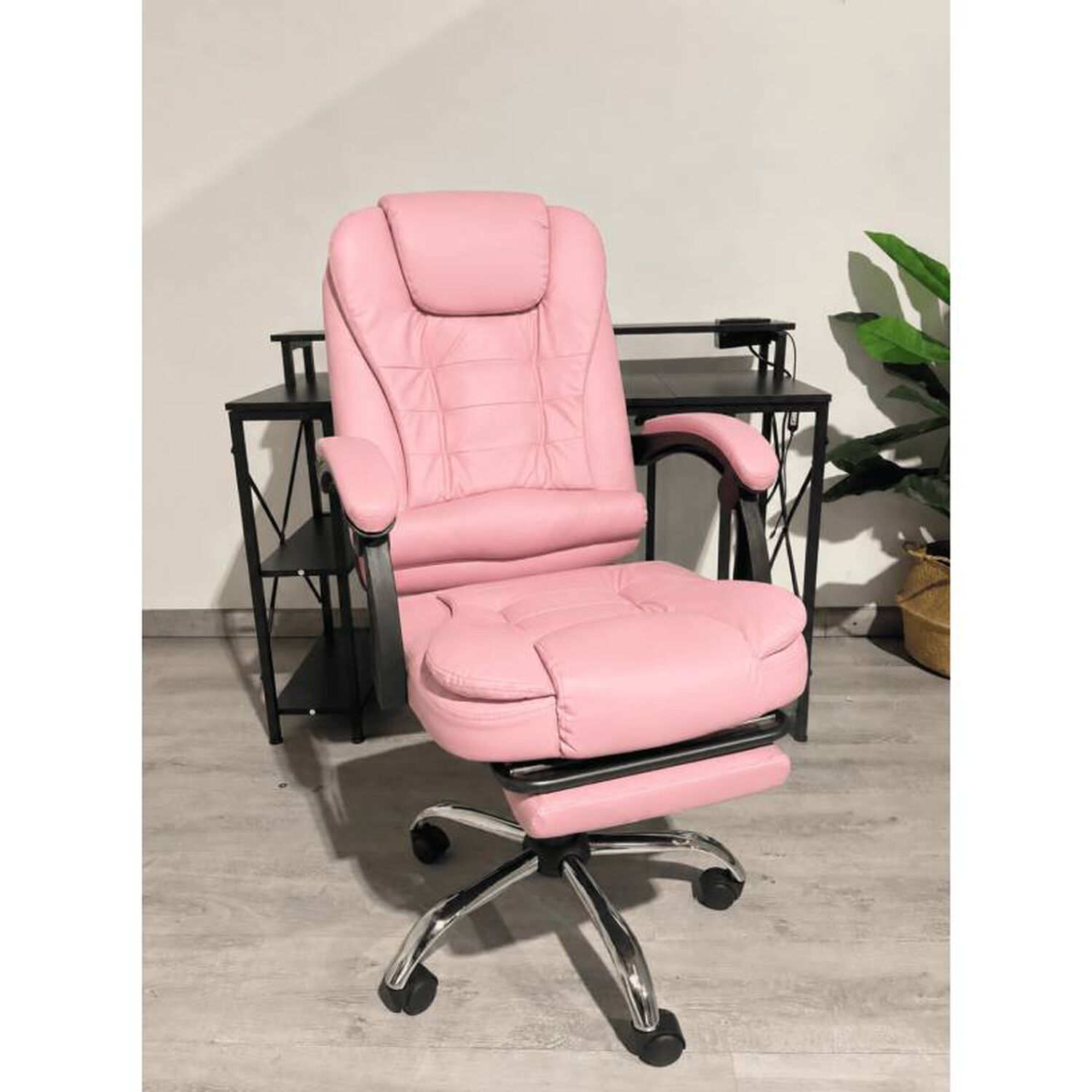 Silla Escritorio Rex Ecocuero Rosa Ergon&oacute;mica Altura Ajustable image number 0.0