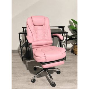 Silla Escritorio Rex Ecocuero Rosa Ergon&oacute;mica Altura Ajustable