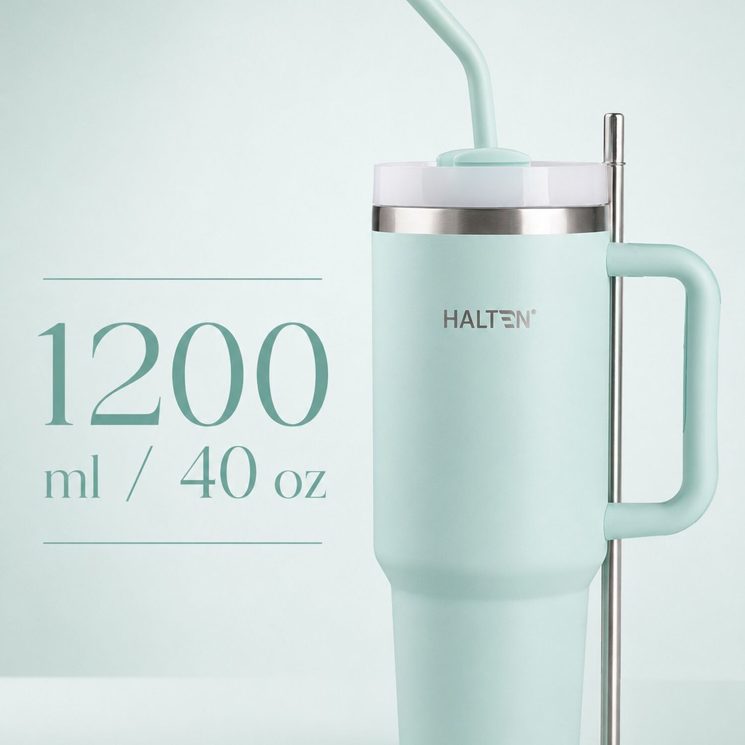 Termo Big Mug 1.2 Litros Acero Inoxidable Con Sorbete Marca Halten Color Verde Menta image number 3.0