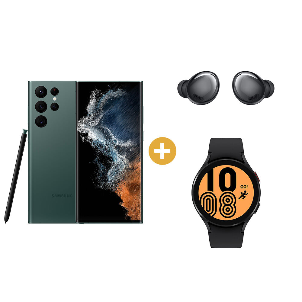 Smartphone Samsung Galaxy S22 Ultra 128 GB Verde + Galaxy Watch 4 44mm + Galaxy Buds Pro image number 0.0