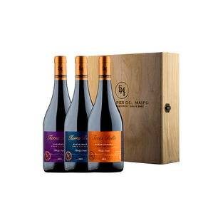 Caja De Madera X 3 Vinos Tierra Bella Gran Reserva Premium