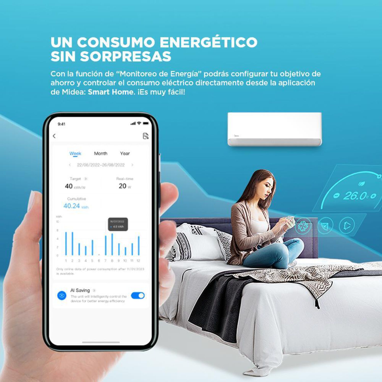 Aire Acondicionado Split Midea Breezeless18k / 18000 BTU image number 10.0