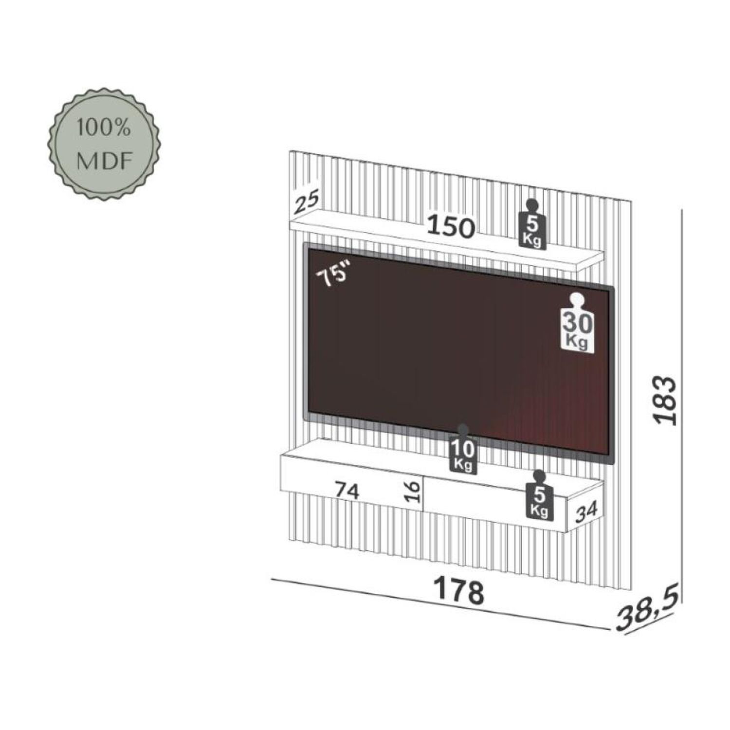 Panel Tv Decocasa H Tb181l 18 image number 1.0