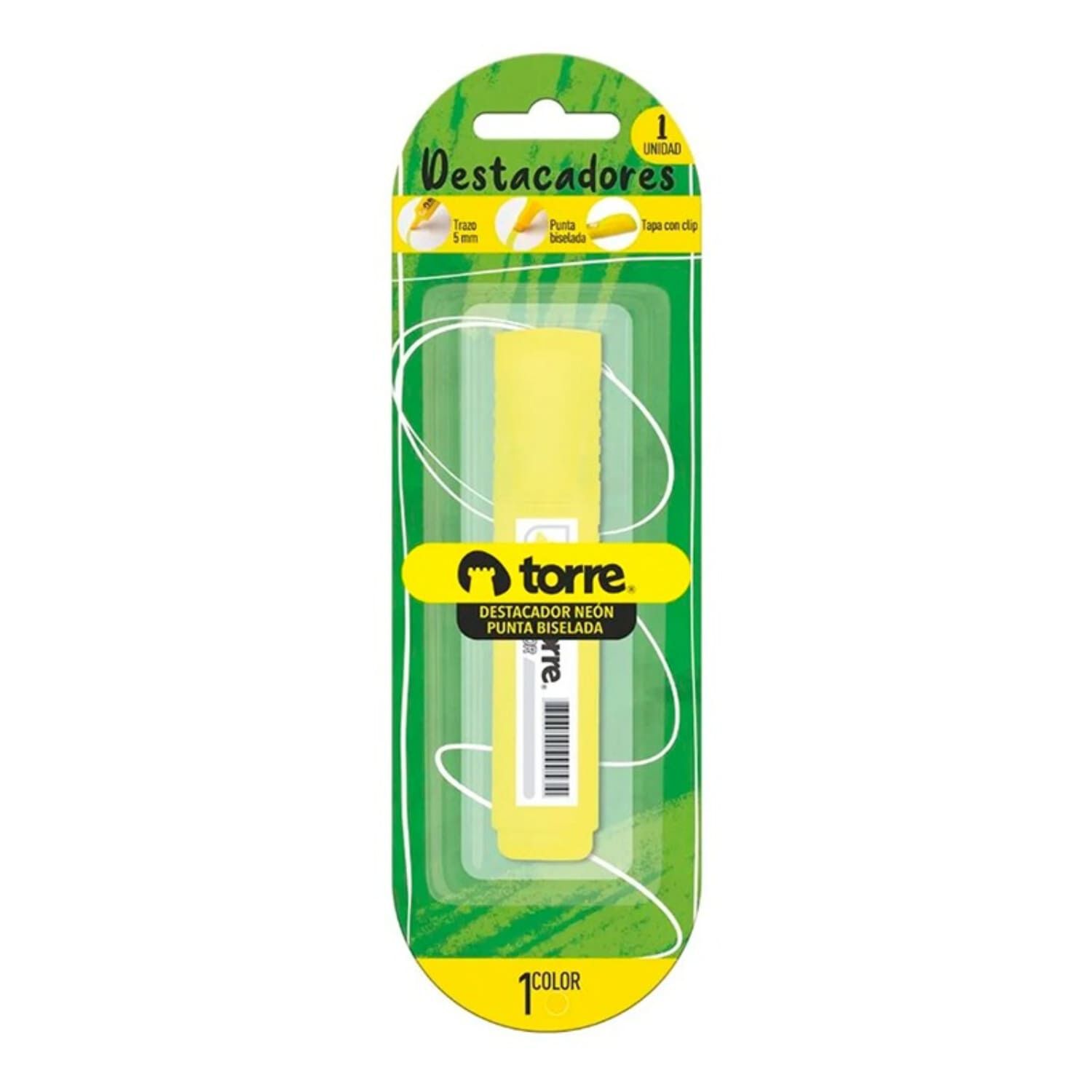Pack X 4 Destacador Punta Biselada Amarillo Bl&iacute;ster Torre image number 2.0