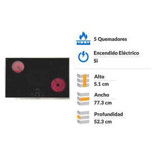 Encimera Vitrocer&aacute;mica Ursus Trotter Vitro UT-VCT 5P Inox / 5 Quemadores&nbsp;