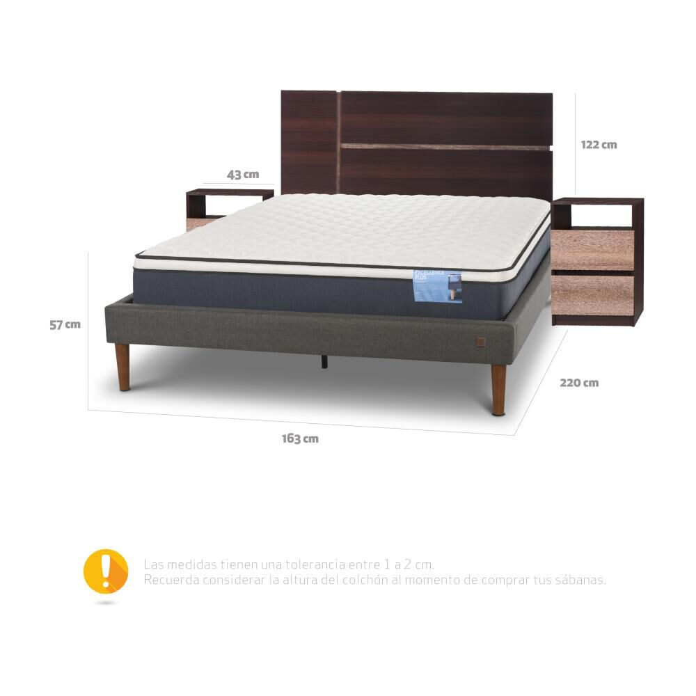 Cama Europea Cic Excellence Plus / 2 Plazas / Base Normal + Set De Maderas image number 11.0