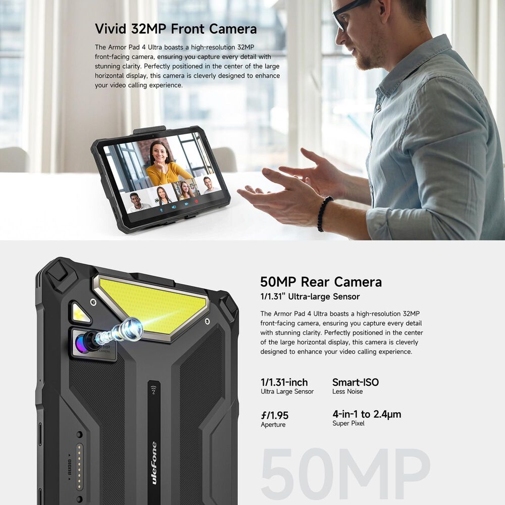 Ulefone Armor Pad 4 Ultra - Tablet Rugged 10.36" 5g, 8gb Ram, 256gb - Resistencia Extrema image number 6.0