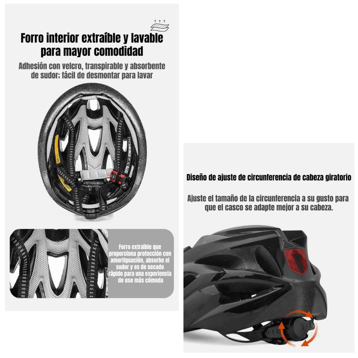 Casco Bicicleta Adulto Con Visera Magn&eacute;tica Negro Rs Antule image number 4.0