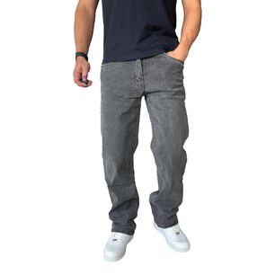 Jeans Elasticados Rectos Straight Fit Gris