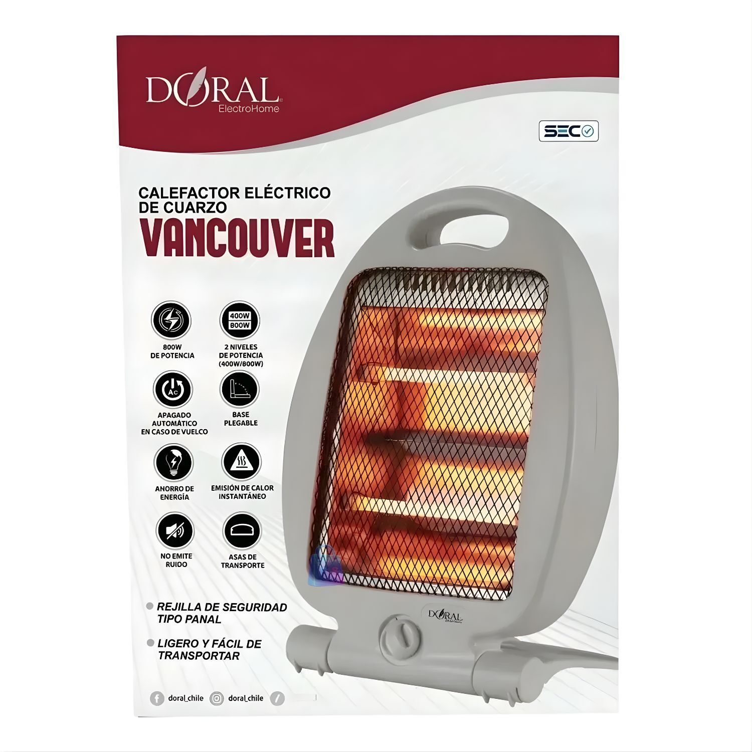 Calefactor Cuarzo 800w Vancouver Bajo Consumo - Ps image number 2.0