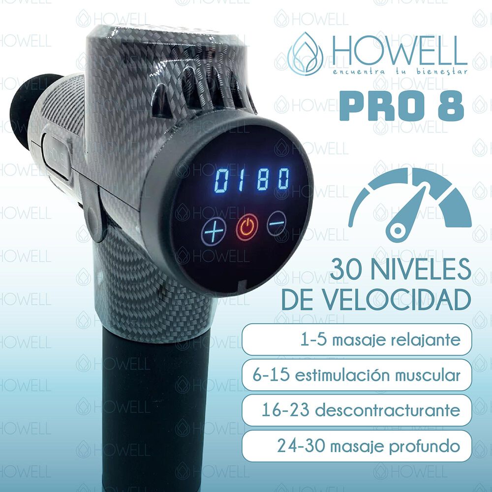 Pistola De Masajes Howell Profesional Masajeador Muscular image number 3.0