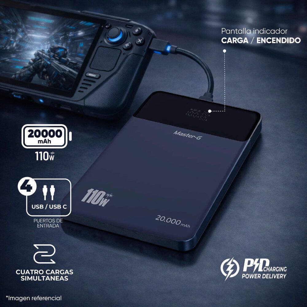 Cargador Slim Port&aacute;til Notebook 20000mah 110w Pd Master-g image number 1.0
