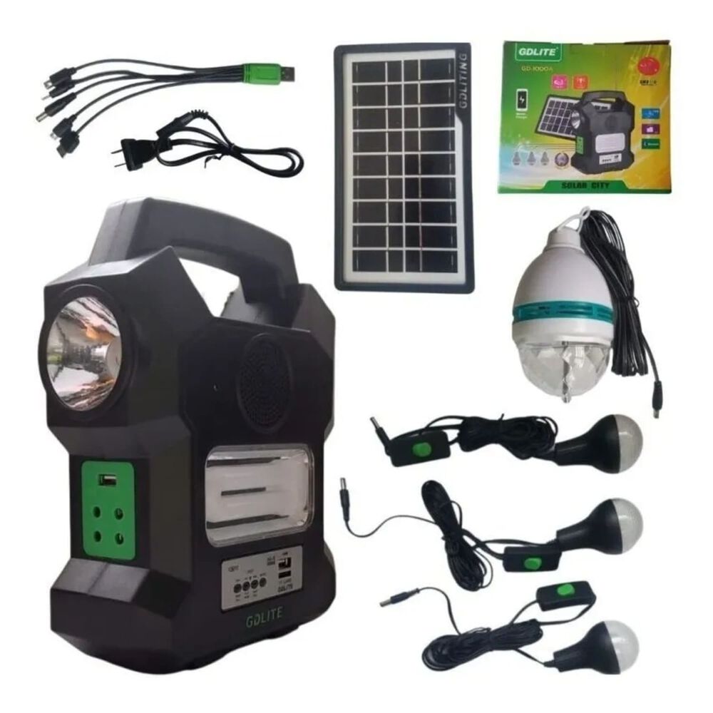 Linterna Kit Solar Port&aacute;til Camping Gdlite Mp3 Usb Gd-1000a Linterna image number 4.0