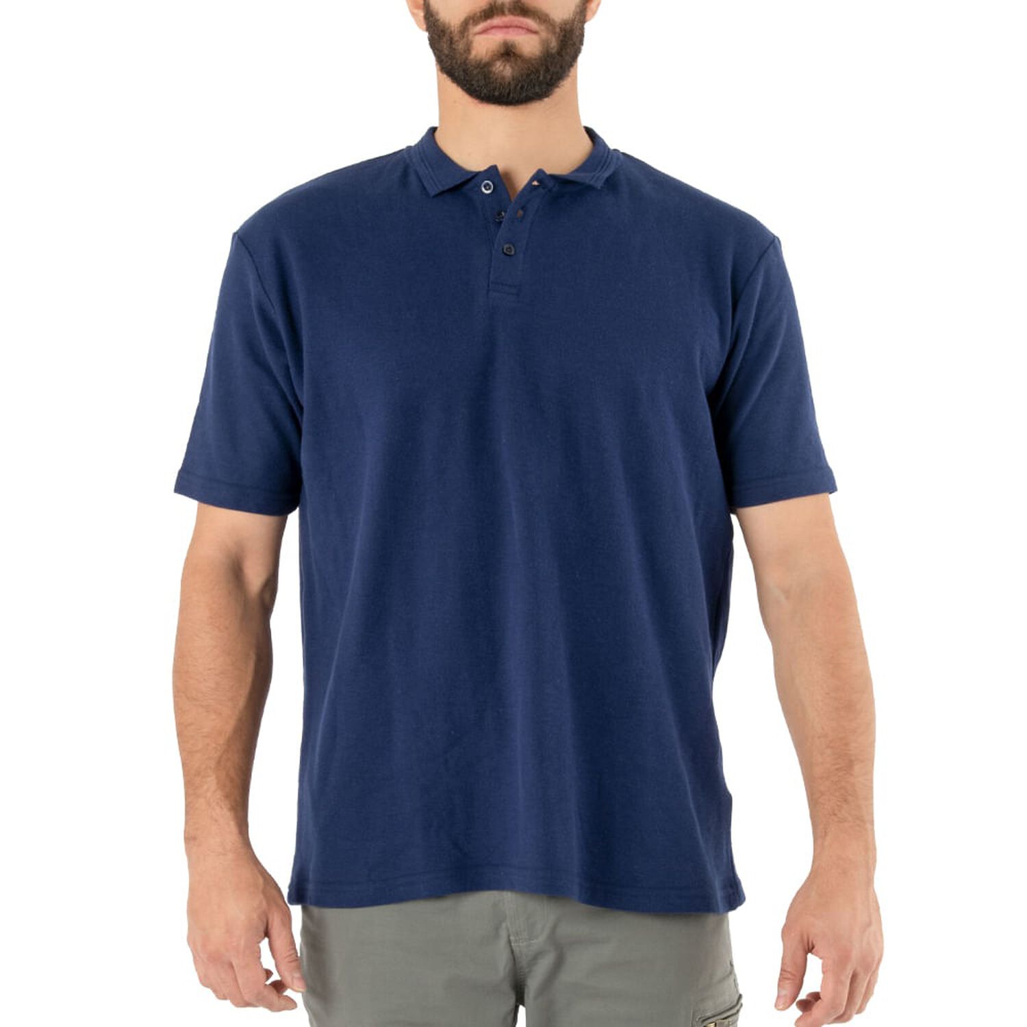 Polera Pique Quebec Manga Corta Azul Hombre image number 0.0