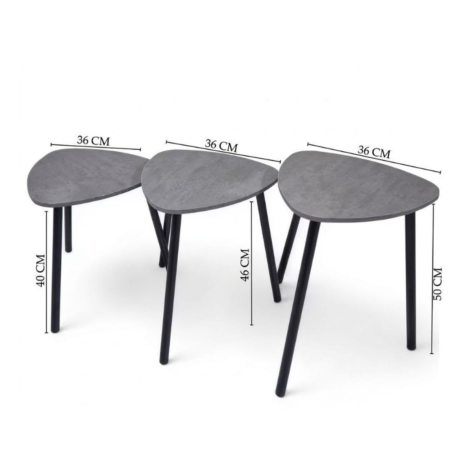 Set 3 Mesas Nido Centro Porcelanato Gris image number 3.0