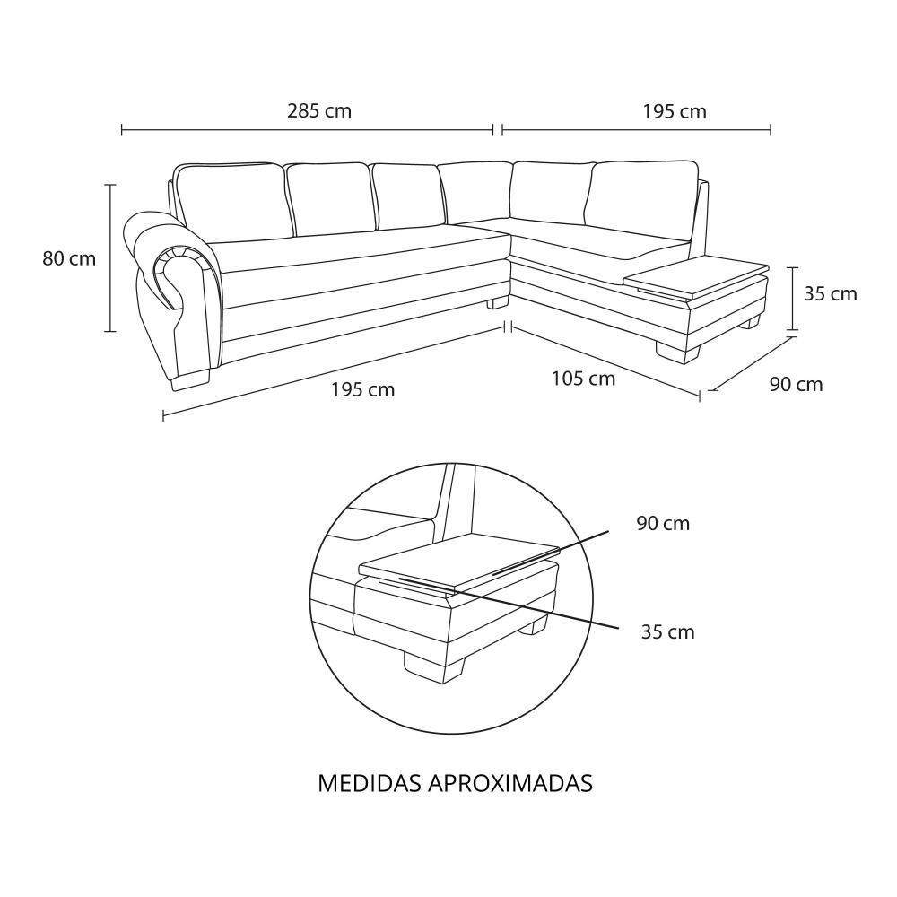 Sofá Seccional Living Factory Michigan Derecho / 5 Cuerpos image number 1.0