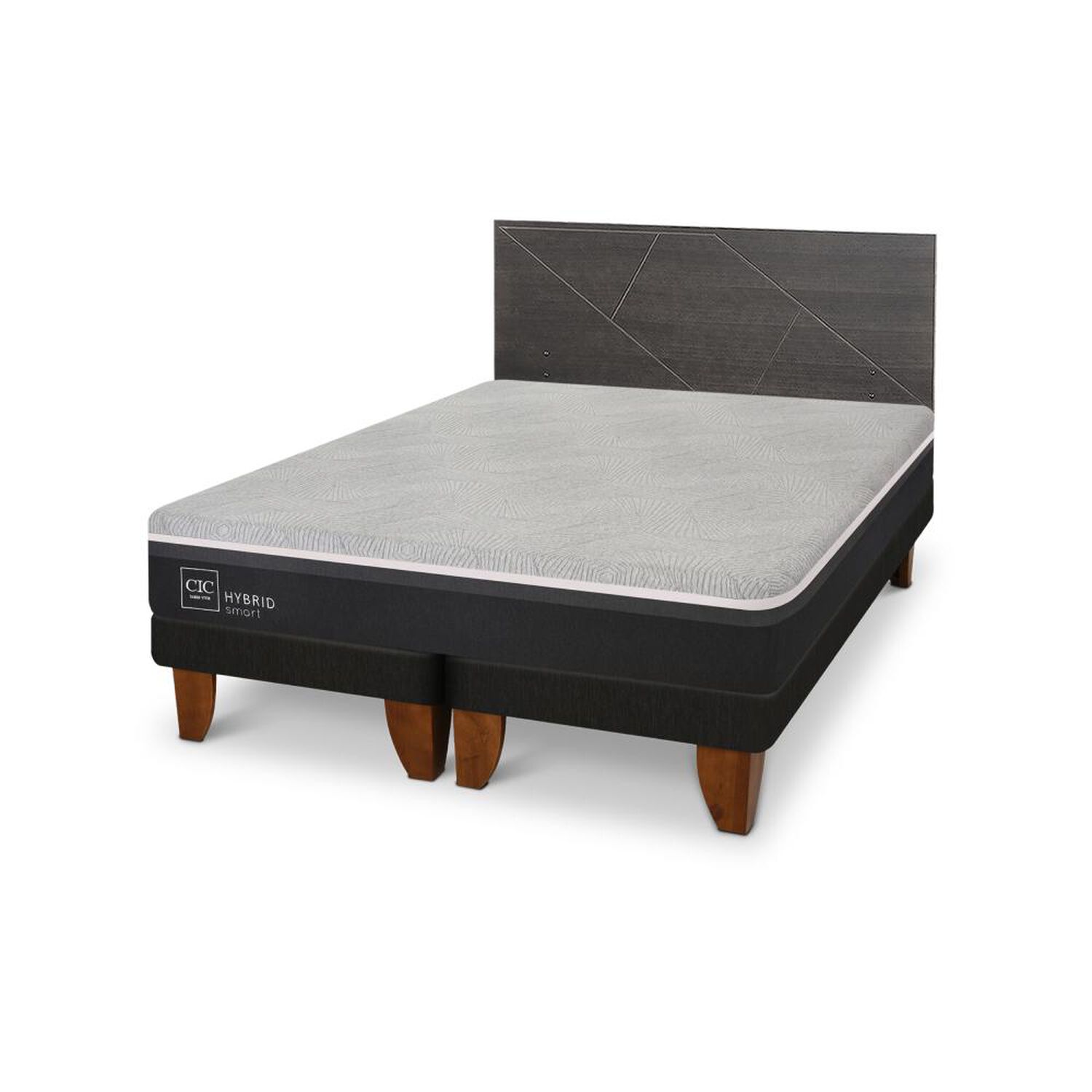 Cama Europea Cic Hybrid Smart / King / Base Dividida + Set De Maderas image number 1.0