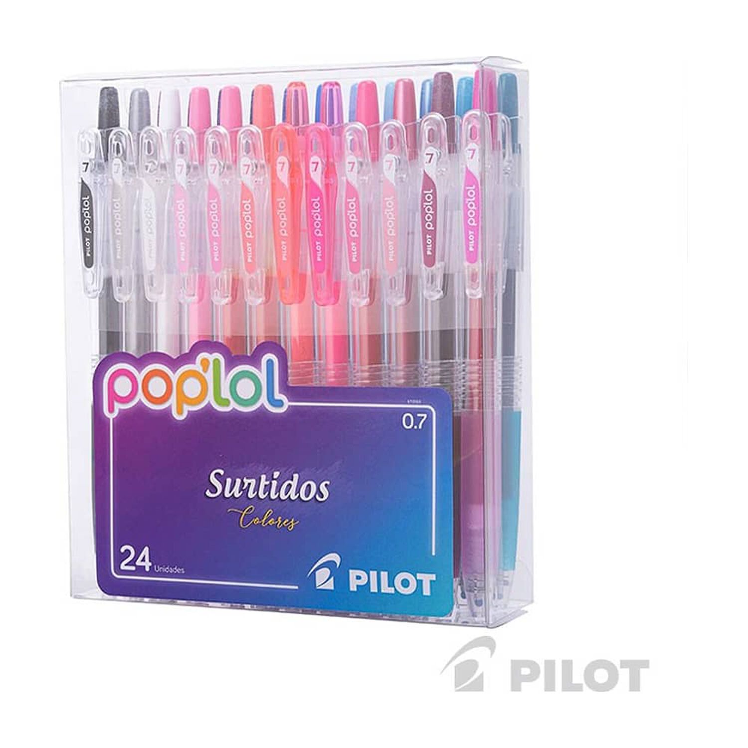 Set 24 L&aacute;pices Gel Pop&acute;lol Bubble Gum 07mm Tinta Pigmentada Retr&aacute;ctiles Punta Acero image number 2.0