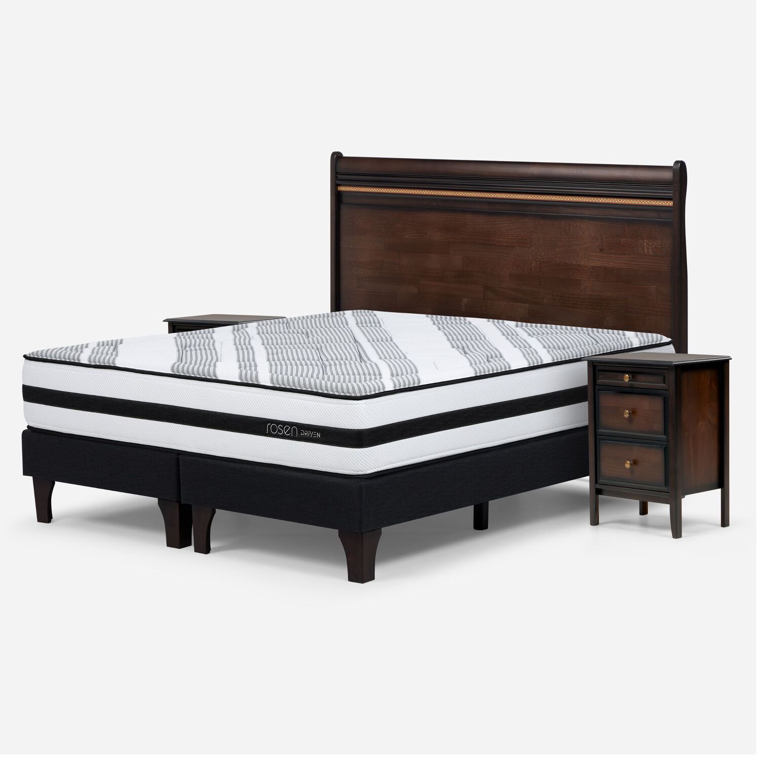 Cama Europea Rosen Driven / 2 Plazas / Base Dividida + Set De Maderas image number 7.0
