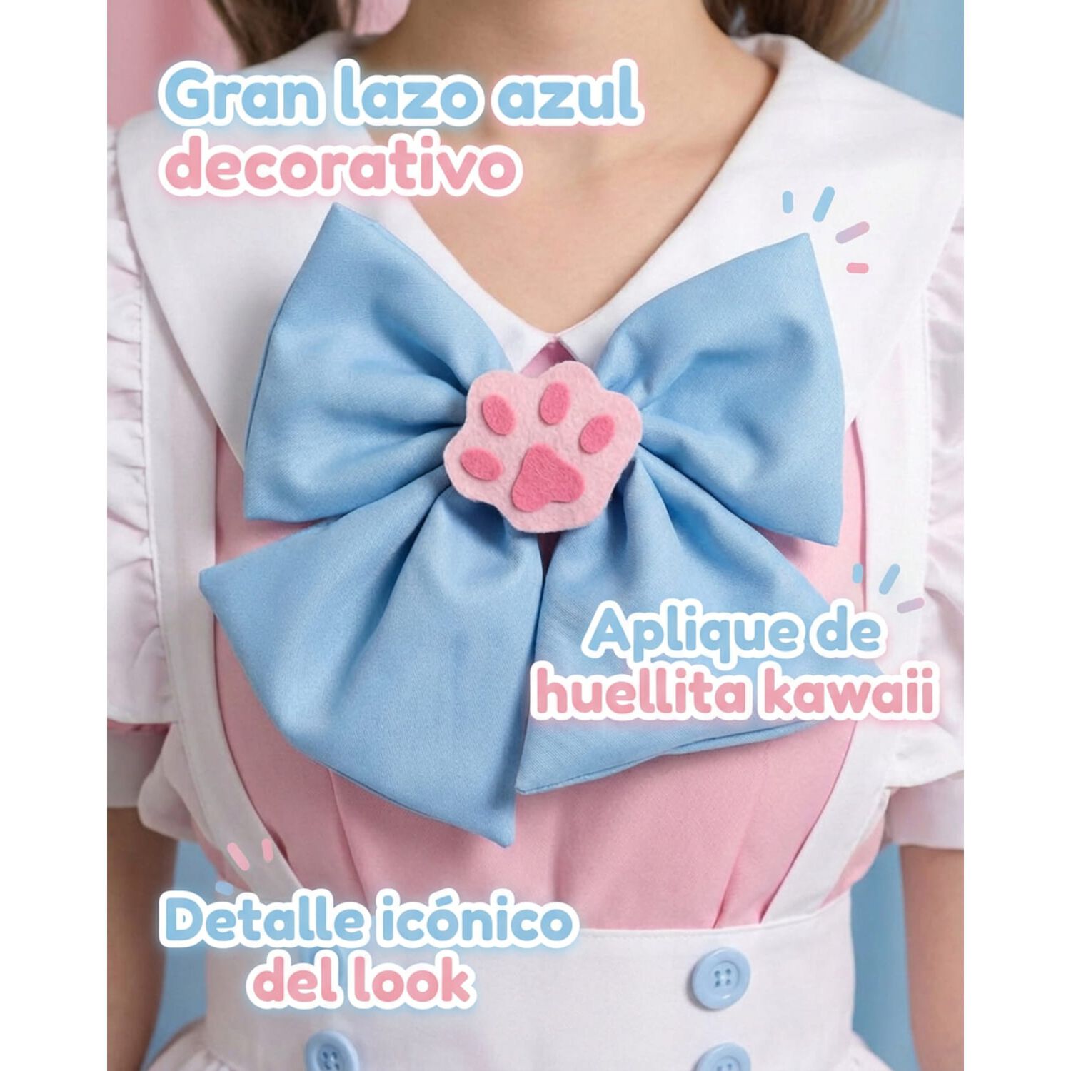 Disfraz Maid Rosado Cosplay Kawaii image number 5.0
